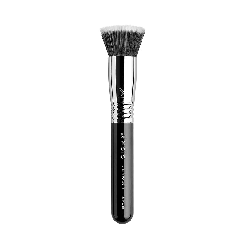 Sigma Beauty F80 Air Flat Kabuki™ Brush used for blending out foundation for a dewy finish 