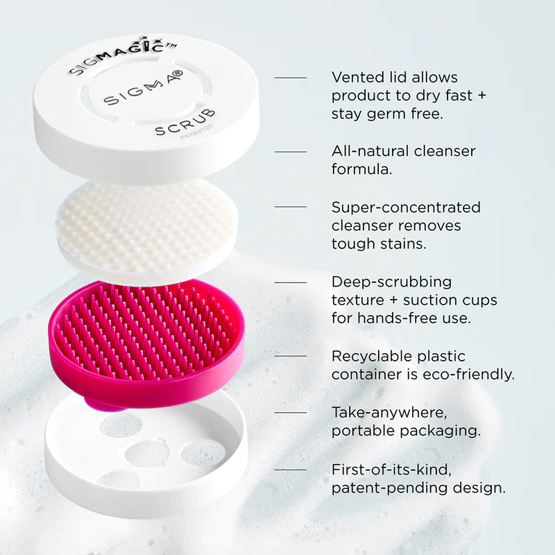 SigMagic™ Scrub - Solid scrub with silicone texture easily removes makeup residue + bacteria