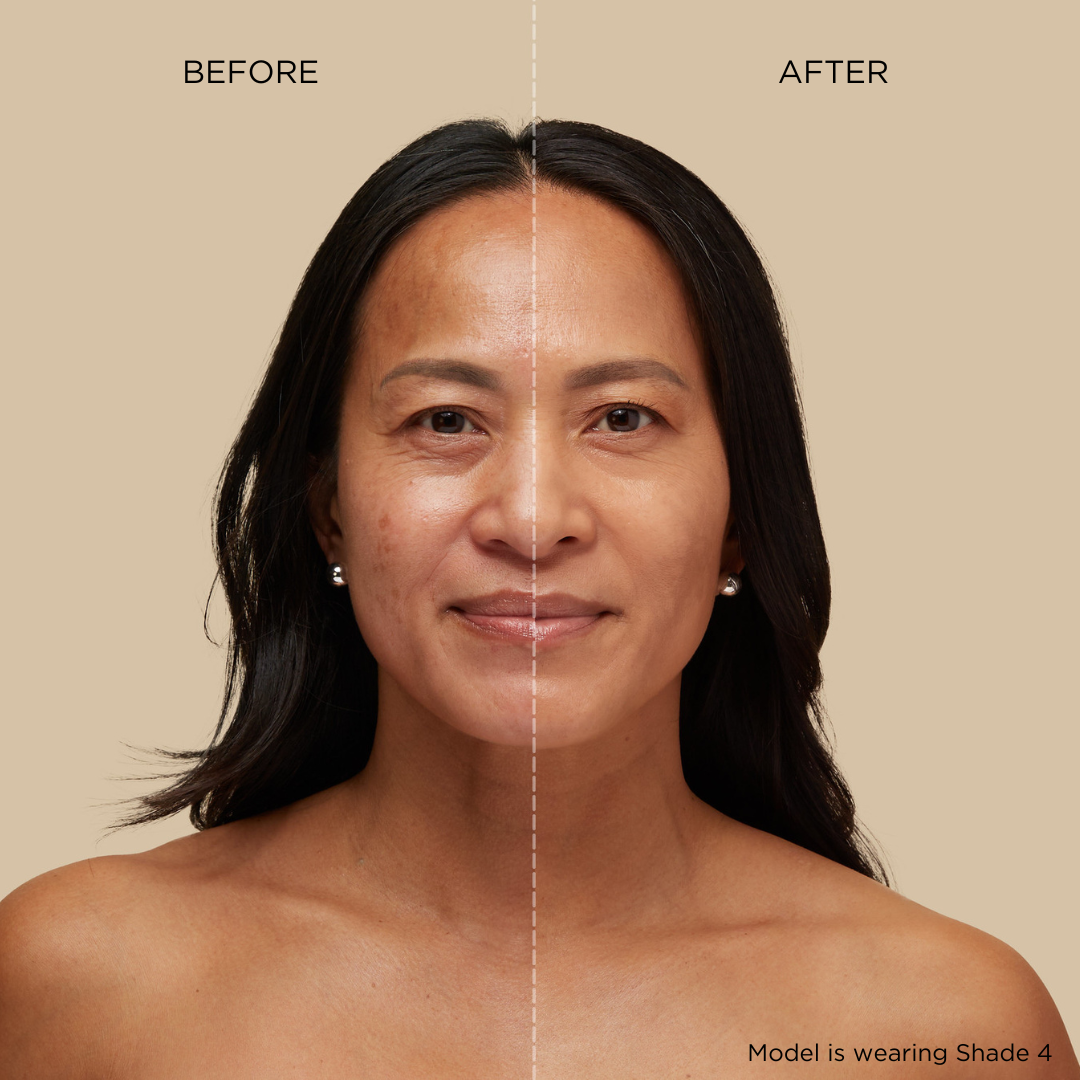 SKIN PERFECTOR HYRATING TINT BEFORE AND AFTER SHADE 4